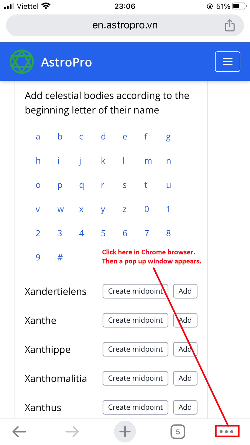 Celestial bodies with numbers