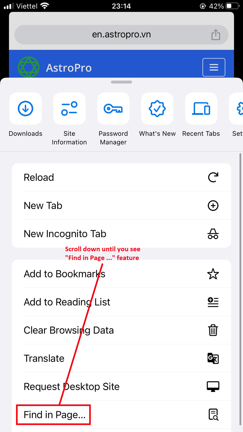 Using search function